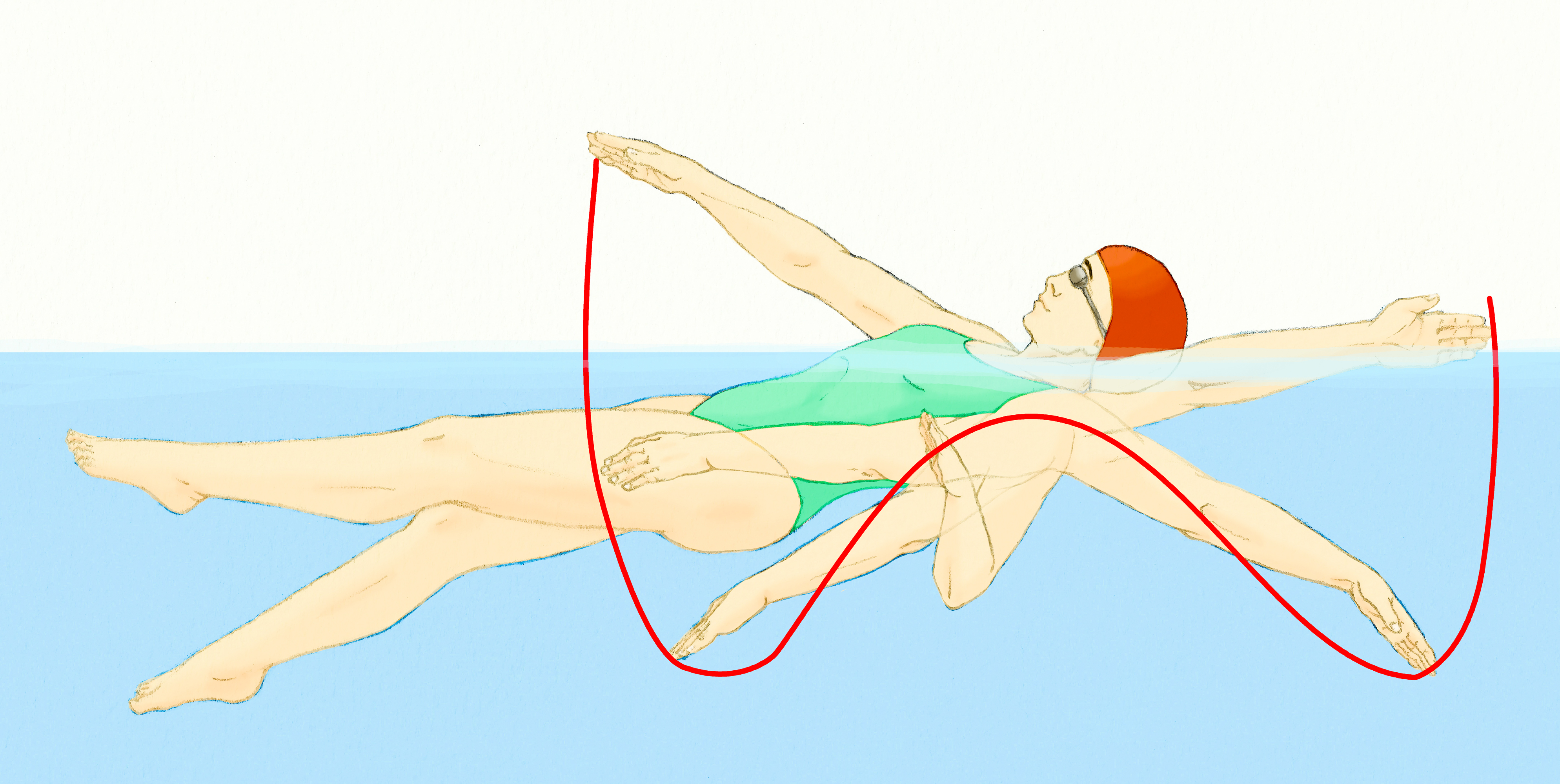demostración de brazada espalda