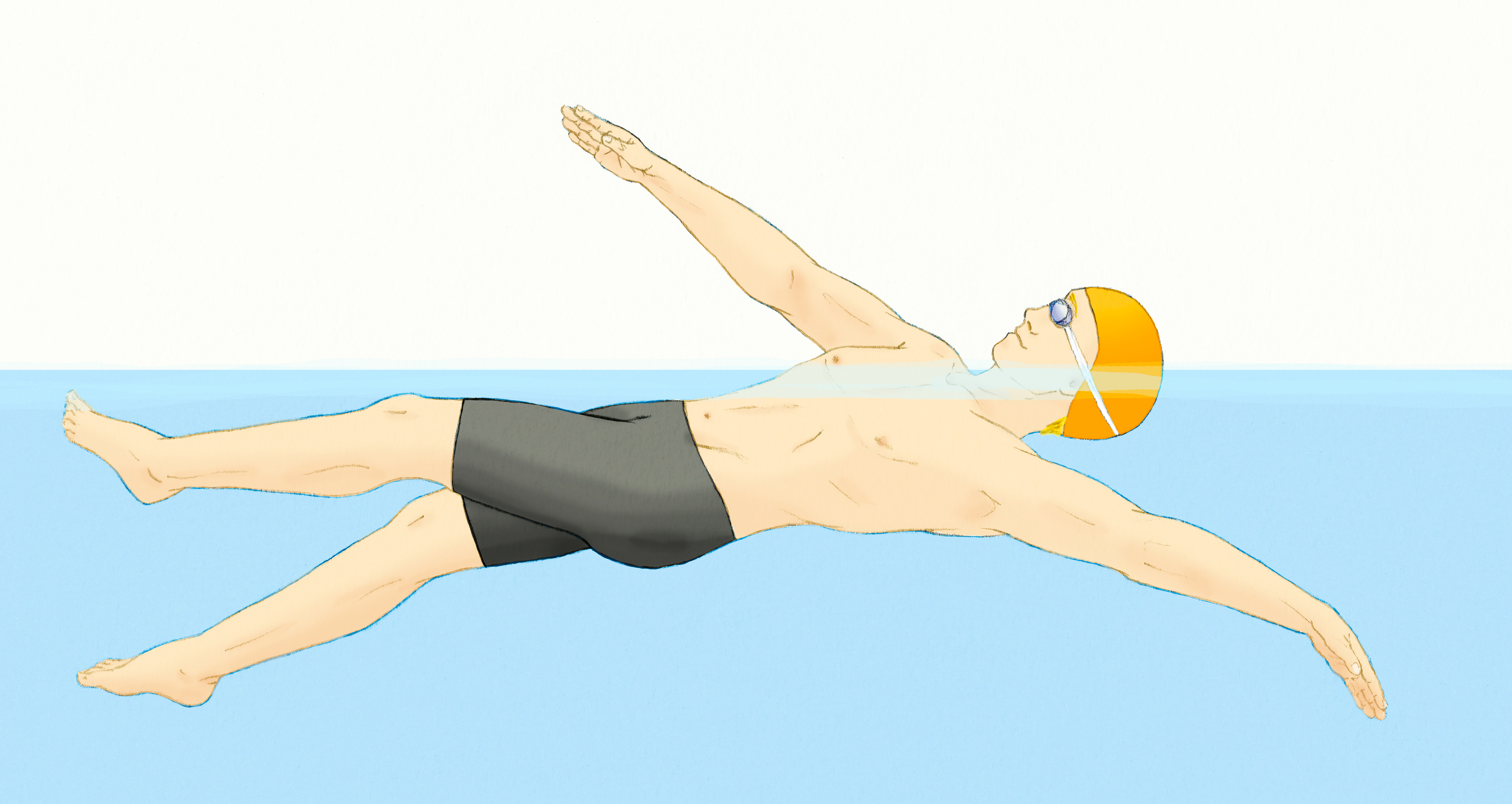 hombre nadando espalda