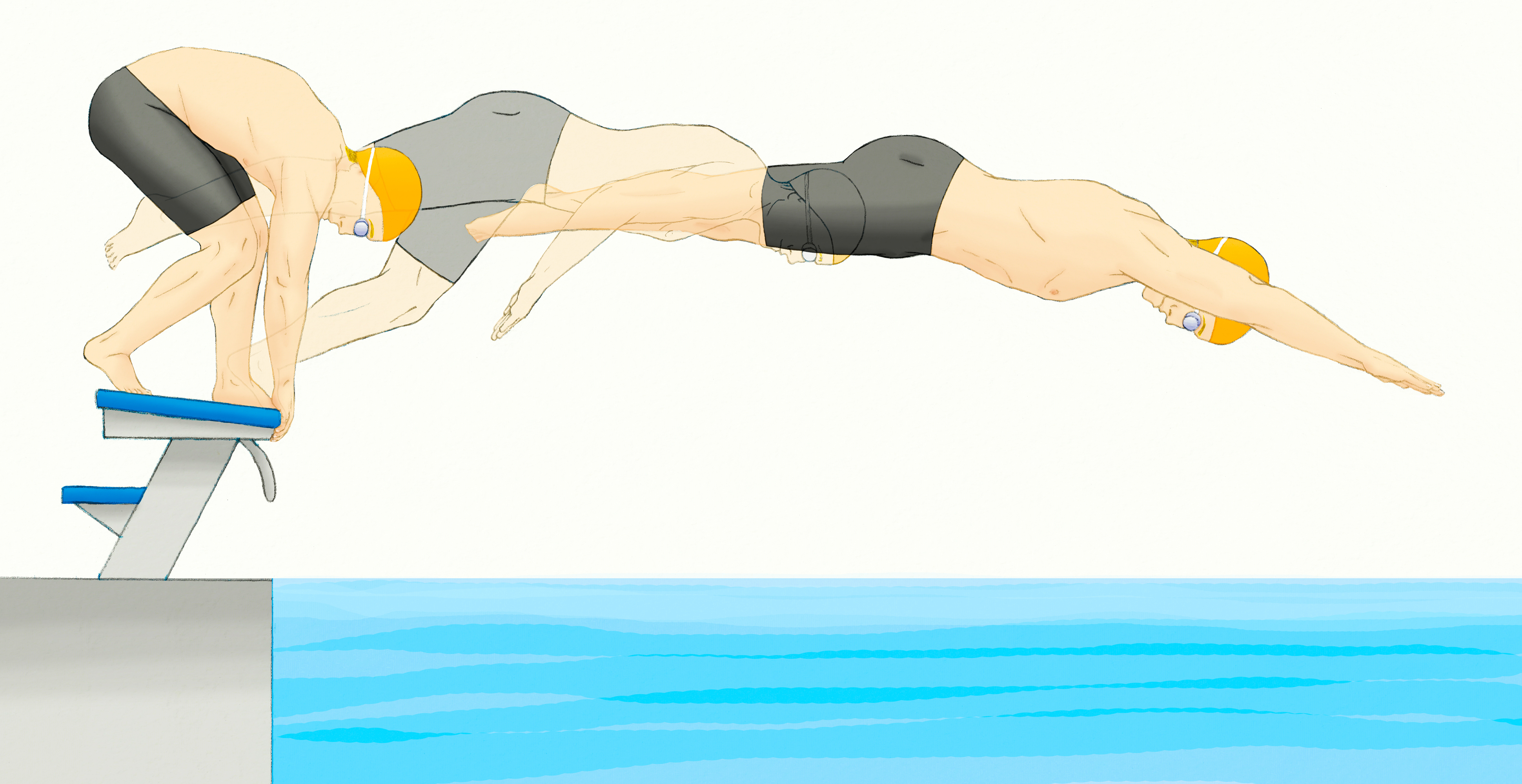 entrada al agua desde el poyete